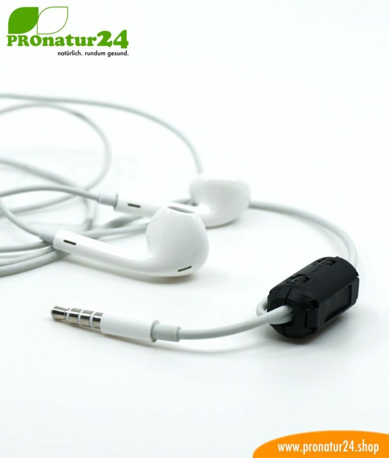 Ferritkern Filter gegen Elektrosmog im Headsetkabel, klickbar, für Kabel bis zu 5 mm Durchmesser - 1x FERRITKERN GRATIS!