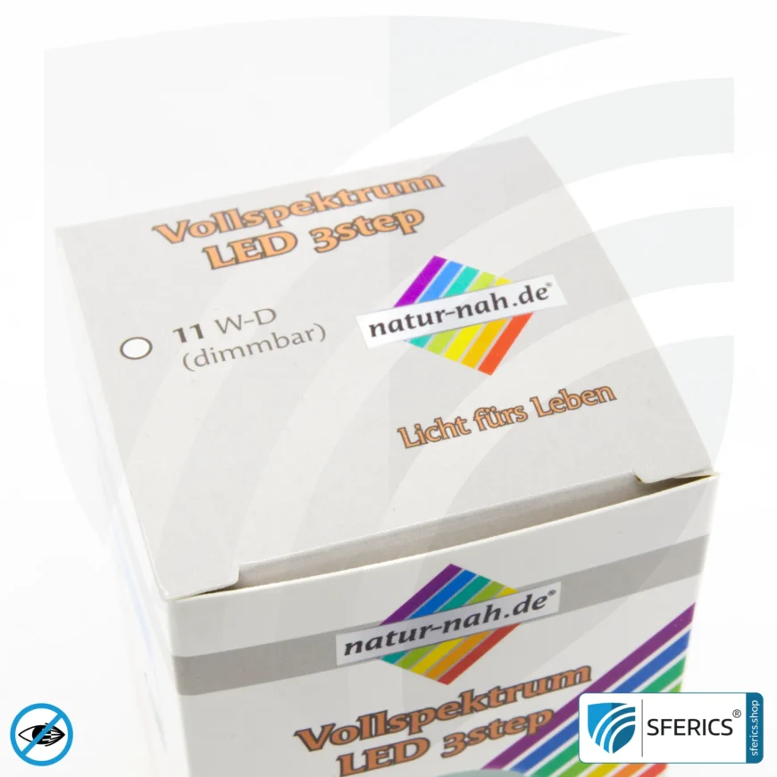 11 Watt LED Vollspektrum 3step | Dimmen ohne Dimmer: Hell wie 100 Watt (100 %), 50 % oder 15 %, 1000 Lumen | CRI 95 | flimmerfrei | Tageslicht | E27 | Business Qualität