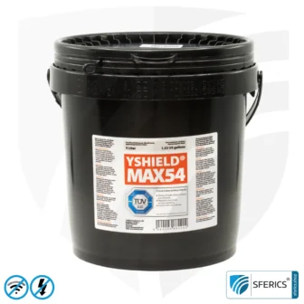 Abschirmfarbe MAX54 | HF Schirmdämpfung gegen Elektrosmog bis zu 100 dB bei 40 GHz | TÜV SÜD zertifiziert | Entwickelt für maximale Abschirmung von Elektrosmog durch 5G oder WIFI 6