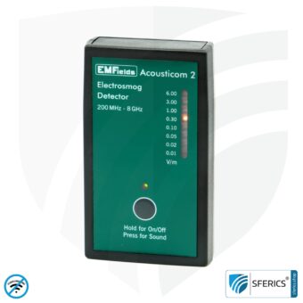 ACOUSTICOM 2 Elektrosmog Detektor | Breitband HF Messgerät für Einsteiger | Erkennung von EMF Funkstrahlung bis 8 GHz, inklusive 5G!