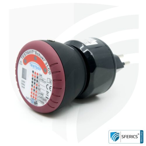 TESTAVIT SCHUKI 3 LCD | Steckdosen Sockel Prüfgerät | Schneller Check der Erdung und Verdrahtung | Schweiz