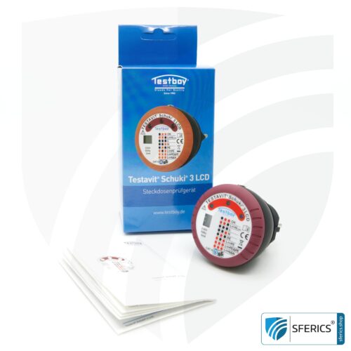 TESTAVIT SCHUKI 3 LCD | Steckdosen Sockel Prüfgerät | Schneller Check der Erdung und Verdrahtung