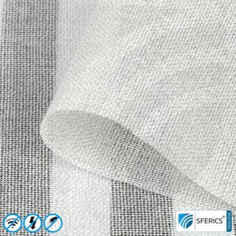 SILVER COTTON Abschirmstoff | ideal zur Herstellung von Baldachinen und Vorhängen | HF Schirmdämpfung gegen Elektrosmog bis zu 42 dB | erdbar und verfärbt sich nicht (fleckig) | Wirkungsvoll gegen 5G!