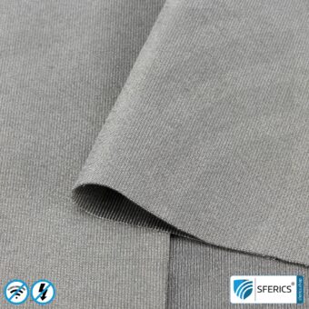 SILVER ELASTIC Abschirmstoff | ideal zur Herstellung von Bekleidung | HF Schirmdämpfung gegen Elektrosmog bis zu 51 dB | TÜV-SÜD qualitätsgeprüft. Wirkungsvoll gegen 5G!