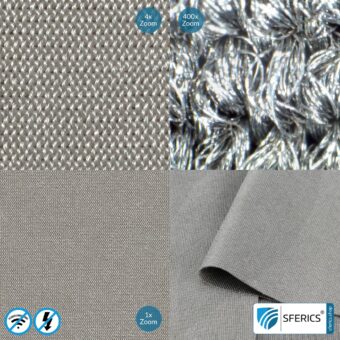 SILVER ELASTIC Abschirmstoff | ideal zur Herstellung von Bekleidung | HF Schirmdämpfung gegen Elektrosmog bis zu 51 dB | TÜV-SÜD qualitätsgeprüft. Wirkungsvoll gegen 5G!