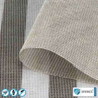 SILVER TULLE Abschirmstoff | ideal zur Herstellung von Baldachinen und Vorhängen | HF Schirmdämpfung gegen Elektrosmog bis zu 50 dB | TÜV-SÜD qualitätsgeprüft | Wirkungsvoll gegen 5G!