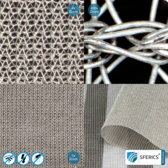 SILVER TULLE Abschirmstoff | ideal zur Herstellung von Baldachinen und Vorhängen | HF Schirmdämpfung gegen Elektrosmog bis zu 50 dB | TÜV-SÜD qualitätsgeprüft | Wirkungsvoll gegen 5G!