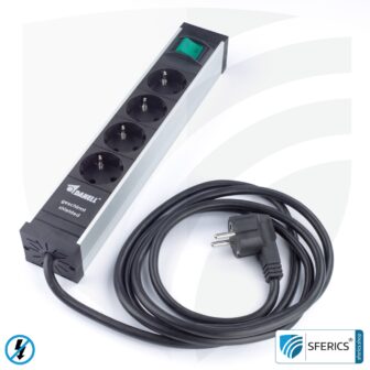 Produkte in Aktion 26 Steckdosenleiste 4-fach, geschirmt NF | mit Ein/Aus Schalter | Typ EF (Schuko)