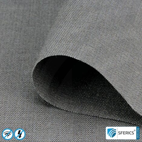 STEEL GRAY Abschirmstoff | ideal zur Herstellung von Vorhängen, Bettwaren und Decken | HF Schirmdämpfung gegen Elektrosmog bis zu 42 dB | TÜV-SÜD qualitätsgeprüft | Wirkungsvoll gegen 5G!