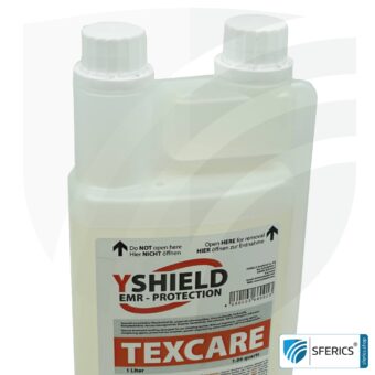 TEXCARE flüssiges Waschmittel | speziell entwickelt für Abschirmstoffe mit Silberfäden und Edelstahlgarnen