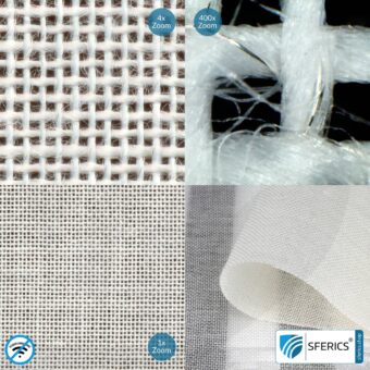 ULTIMA Abschirmstoff | ideal zur Herstellung von Vorhängen und Raumteilern | HF Schirmdämpfung gegen Elektrosmog bis zu 42 dB | TÜV-SÜD qualitätsgeprüft | 5G ready!