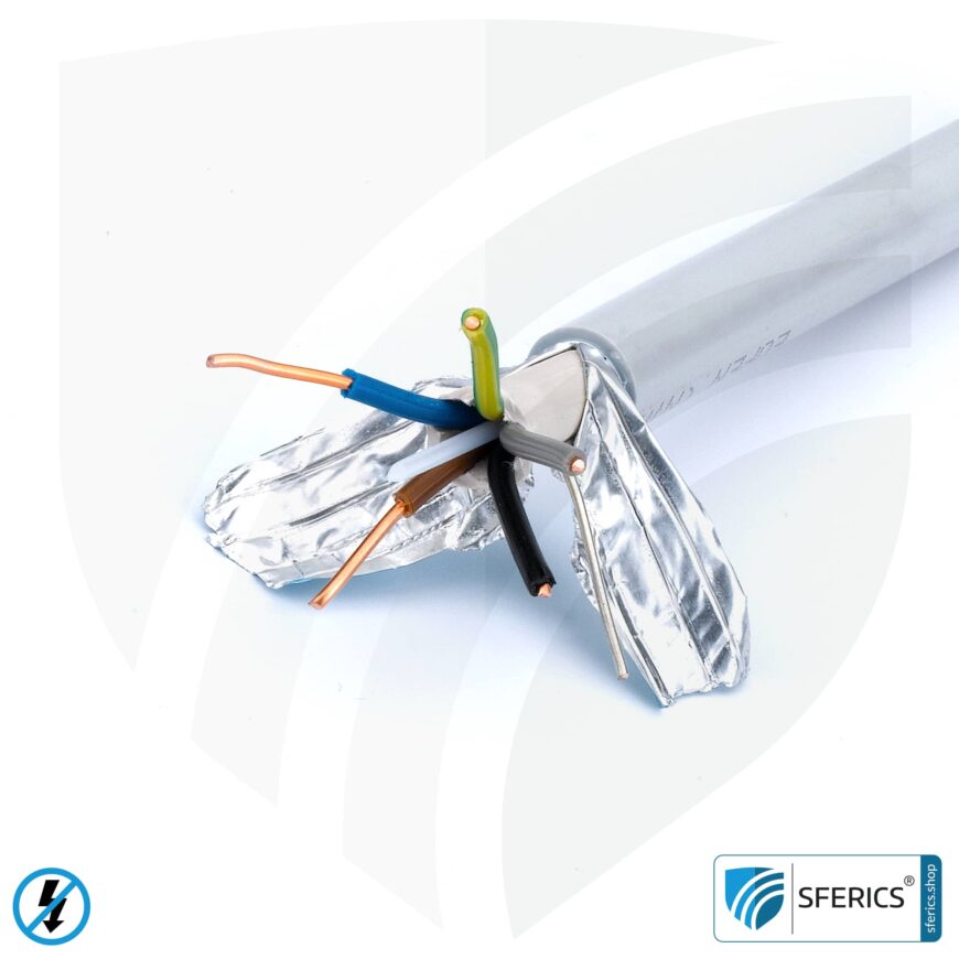 (N)HXMH(St)-J 5x 1,5 mm² geschirmtes Verlegekabel | halogenfrei | weichmacherfrei | Elektrokabel zur Abschirmung elektrischer Wechselfelder NF