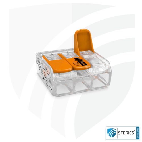 WAGO Compact Verbindungsklemme, Serie 221 | Modell 221-413 | für 3 eindrahtige, feindrahtige und mehrdrähtige Leiter | Alternative zur Lüsterklemme