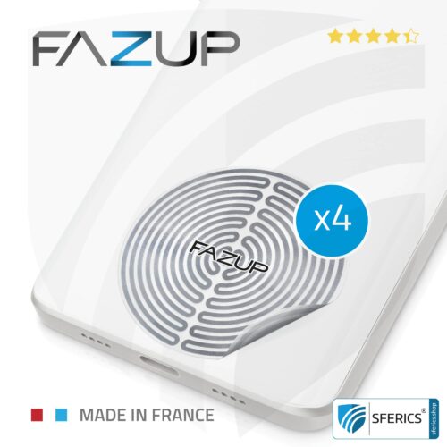 FAZUP Antennen Patch | SILBER | 4er Set mit Preisvorteil für Familie und Freunde | Innovative Technologie gegen Elektrosmog | Schützt vor unnötig hoher Bestrahlung durch's eigene Mobiltelefon