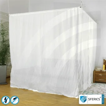 Abschirmender Baldachin Elektrosmog FUNK | DOPPELBETT bzw. GRAND KING SIZE | Abschirmung Funk bis 99,99 % (40 dB). Wirkungsvoll gegen Handystrahlung, WLAN, usw.