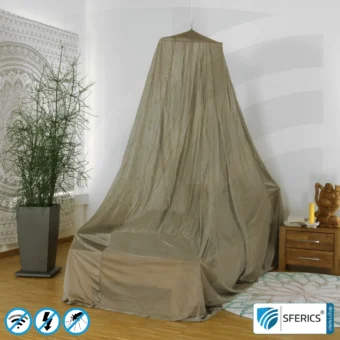 Abschirmender Baldachin Elektrosmog BUDGET | EINZELBETT | Pyramidenform | Abschirmung Funk über 99,99 % (44 dB) | erdbar | Made in China