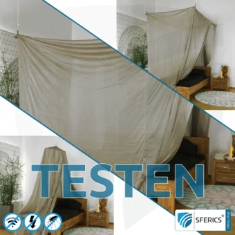 TESTEN! Abschirmender Baldachin Elektrosmog BUDGET für 14 Tage risikofrei mieten | Wähle aus 4 alles inklusive Set's | Abschirmung Funk über 99,99 % (44 dB) | erdbar | Made in China