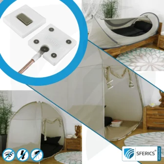 Individuelle Erweiterung vom Abschirmzelt SAFECAVE | Aktivierung der Erdung NF des Zelts | Rundum Abschirmung Elektrosmog HF