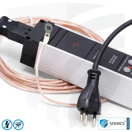 Powerline Filter für erdbaren Baldachin, Zelt und Schlafsack | Schirmungsbereich von 2 bis 68 MHz | Dämpfung von Powerline (PLC / DLAN) Frequenzen aus dem Erdungskabel