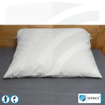 Kissenbezug Standard | 80 x 80 cm | Abschirmung niederfrequenter elektrischer Wechselfelder | ermöglicht Erdkontakt* | Nicht geeignet zur Abschirmung von WLAN, LTE, 5G, usw.!