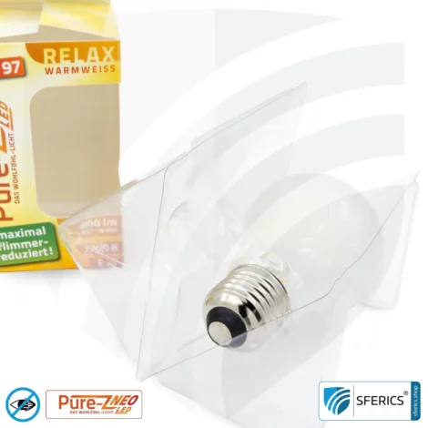 4,2 Watt LED Filament Pure-Z NEO | Hell wie 38 Watt, 400 Lumen | CRI 97 | flimmerfrei | warmweiß | E27 | matt