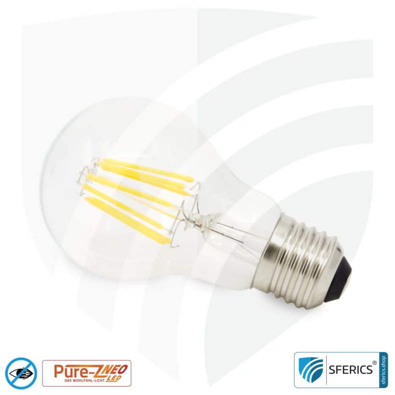 8,2 Watt LED Filament Pure-Z NEO | Hell wie 66 Watt, 830 Lumen | CRI 97 | flimmerfrei | warmweiß | E27 | klar