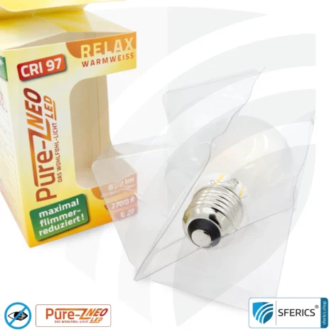 8,2 Watt LED Filament Pure-Z NEO | Hell wie 66 Watt, 830 Lumen | CRI 97 | flimmerfrei | warmweiß | E27 | matt