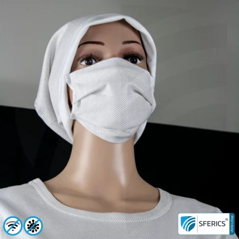 ANTIWAVE MNS Schutzmaske für Mund und Nase | Abschirmstoff mit Silber für antibakterielle Wirkung durch Silberionen | 3x Maximum in Hygiene, Wirkung und Tragekomfort