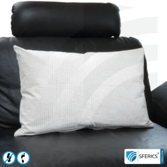 Sofakissen GROSS | 60 x 40 cm | Abschirmung niederfrequenter elektrischer Wechselfelder | ermöglicht Erdkontakt* | Nicht geeignet zur Abschirmung von WLAN, LTE, 5G, usw.!