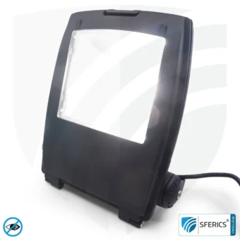 LED Fluter mit Haltebügel, schwarz | 35 Watt Vollspektrum Tageslicht | Schutzklasse IP65 | 3000 Lumen | flimmerfrei | CRI 95 | ideal für große natürliche Helligkeit in großen Räumen bzw. als indirekter Deckenfluter