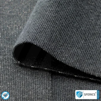 BLACK-JERSEY Abschirmstoff | ideal zur Herstellung von Bekleidung, Schlafhülle, usw. | HF Schirmdämpfung gegen Elektrosmog bis zu 40 dB | mobiler Schutz gegen Handystrahlung | 5G ready!