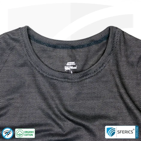 Abschirmendes ANTIWAVE Shirt für Herren | schwarz | Schutz bis zu 30 dB vor HF Elektrosmog (Handy, WLAN, LTE) | Ideal für elektrosensible Menschen