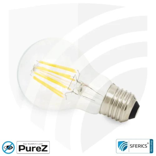 6,4 Watt LED Filament Pure-Z NEO | Hell wie 55 Watt, 650 Lumen | CRI 97 | flimmerfrei | warmweiß | E27