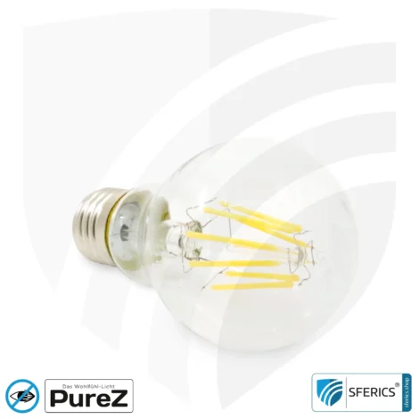 6,4 Watt LED Filament Pure-Z NEO | Hell wie 55 Watt, 650 Lumen | CRI 97 | flimmerfrei | warmweiß | E27 | klar